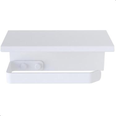 Imagem de Porta Papel Higiênico De Parede Banheiro Inox Branco F.MAX - FassinSho