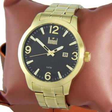 Imagem de Relogio dumont masculino dourado fundo preto du2315ao/4c