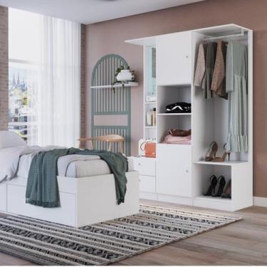 Imagem de Guarda Roupa Solteiro com Espelho 2 Portas 2 Gavetas Closet - Art in M