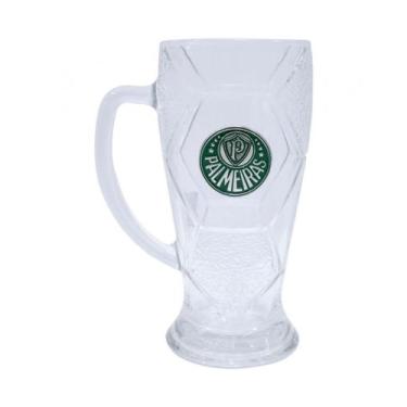 Imagem de Caneca Chopp Vidro Bola Futebol 630ml Verdão  Palmeiras - Mileno, Vidr