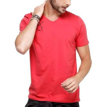 Imagem de Kit 3 Camisetas Gola V Masculina Básica Lisa Algodão Blusa - Vesttuari