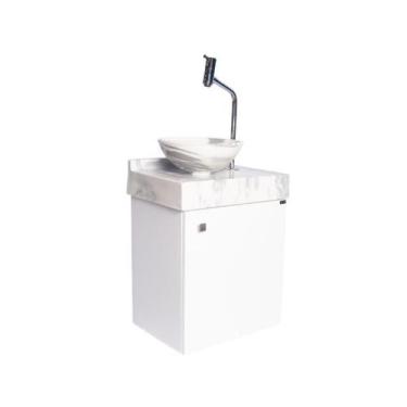 Imagem de Gabinete Banheiro 1 Porta Branco Ártico - Du'Arte Marcenaria, Sobrepos