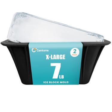 Imagem de 2 moldes grandes de bloco de gelo de 3 kg para banho de gelo, tijolos de gelo extragrande, resfriador de água para banho de gelo, molde de gelo grande de silicone, resfriador de banho de gelo (pacote