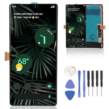 Imagem de Tela para Pixel 6 Pro, tela de substituição para Pixel 6 Pro, tela LCD G8VOU, GLUOG Touch Display Digitalizador Assembléia peças de reparo preta, com função de impressão digital