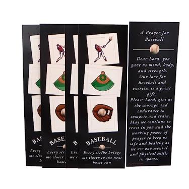 Imagem de Marcador de livro de oração de beisebol, pacote a granel com cartão sagrado na parte de trás, leitura inspiradora, página de livro, marcação de material escolar para estudantes ou estudo da Bíblia,