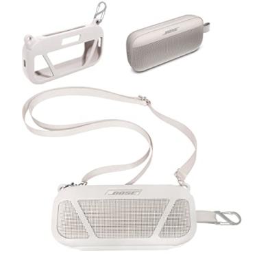 Imagem de CaseSack Capa de silicone para alto-falante portátil Bose SoundLink Flex Bluetooth (branca)