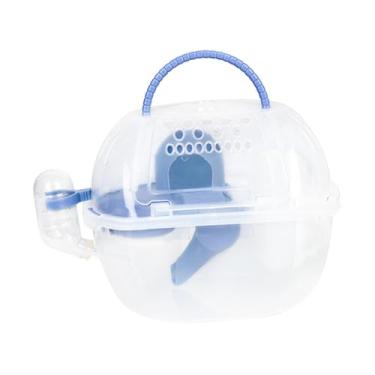 Imagem de Gralara Gaiola transportadora para hamster, estojo para transporte de animais pequenos, gaiola respirável para animais de estimação, Azul