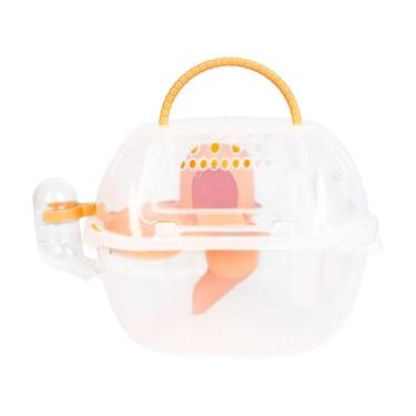 Imagem de Generic Estojo de transporte para hamster, gaiola para animais pequenos, habitat, esconder casas, gaiola transparente para porquinhos-da-índia, gaiola de, Laranja