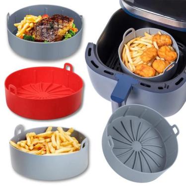 Imagem de Forma Para Airfryer Reutilizável Antiaderente Redonda Sem Sujeira Forr