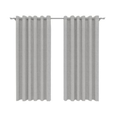 Imagem de Cortina em Linho Decorativa 550 X 230 Cm Flat Cinza - Belchior
