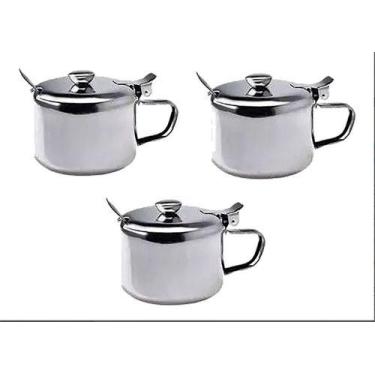 Imagem de Açucareiro inox prata - 8 x 6 cm - Evolution, Prateado