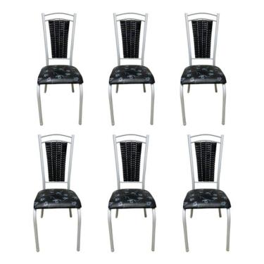 Imagem de Kit 6 Cadeiras Paris Branca Cozinha Aço Tubolar Confortável Jantar