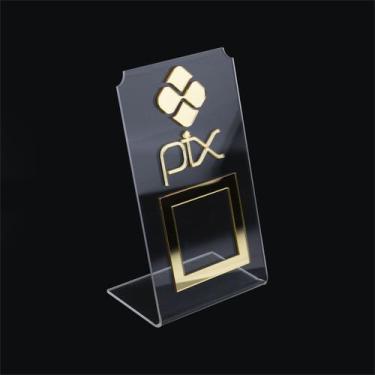 Imagem de Placa Pix QR Code Display Para Pagamentos Acrílico Transparente Loja C