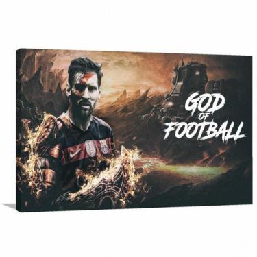 Imagem de Quadro decorativo Messi God of Football Tela em Tecido - Wall Frame