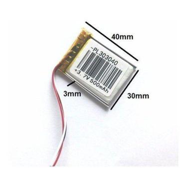 Imagem de (2pcs) Bateria 3,7v  500 Mah  C/ 3 Fios 3mm X 30mm X 40mm - KMIG