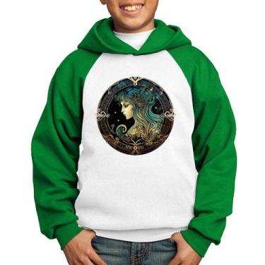 Imagem de Moletom Infantil Vírgem Sígno - Foca na Moda, Branco, Verde, 4
