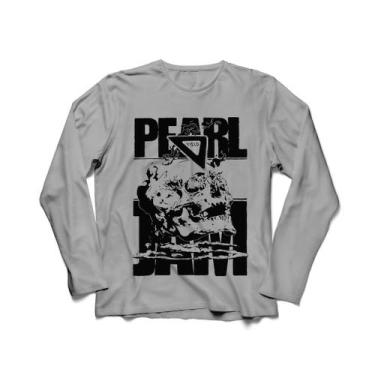 Imagem de Camiseta Manga Longa Masculina Pearl Jam Grunge - Ultrav Store, Cinza 