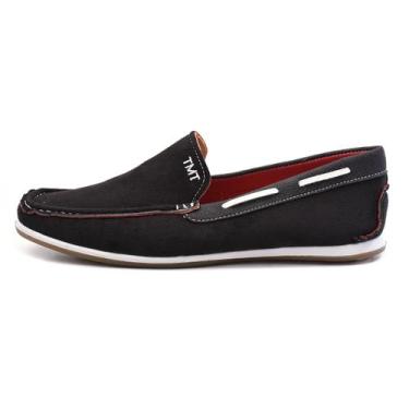 Imagem de Mocassim Clássico Masculino Camurça  - TMTShoes, Preto, 40