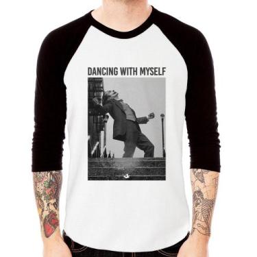 Imagem de Camiseta Raglan Dancing with myself Manga 3/4 - Foca na Moda, Branco, 