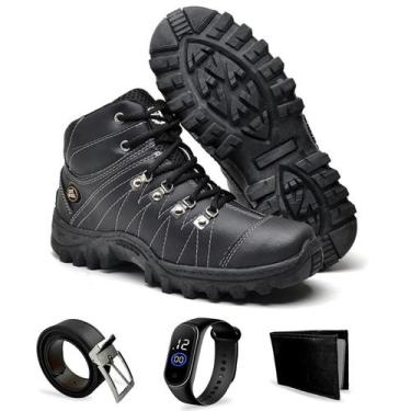 Imagem de Bota Coturno Adventure Masculino Cat sklll Casual Cinto + Carteira + R