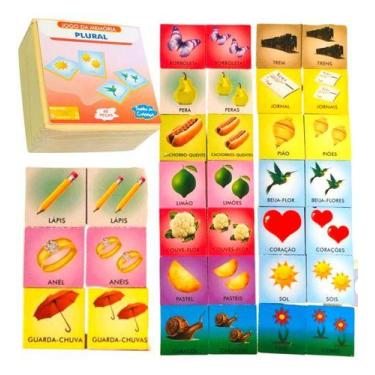 Imagem de Jogo Da Memória Educativo Mdf Plural E Singular 40 Peças - sonho de cr