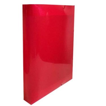 Imagem de Pasta Aba Elástico Organizadora Oficio 40mm Polibras, Vermelho