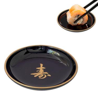 Imagem de Molheira Redonda Preta para Shoyu ou Molhos - AC