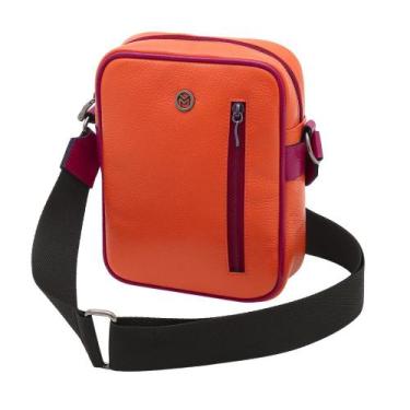 Imagem de Bolsa Crossbody de Couro Mariart Amy, Orange, Magenta