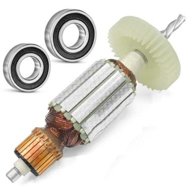 Imagem de Induzido e Rolamentos Compatível Furadeira Hp1630 1631 220v - Genérica
