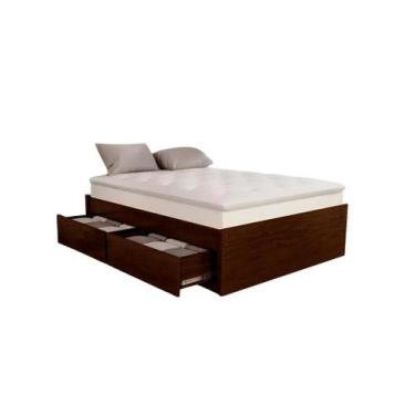 Imagem de Base Box 4 Gavetões Casal Madeira Maciça Alto Padrão Cor Castanho - Be