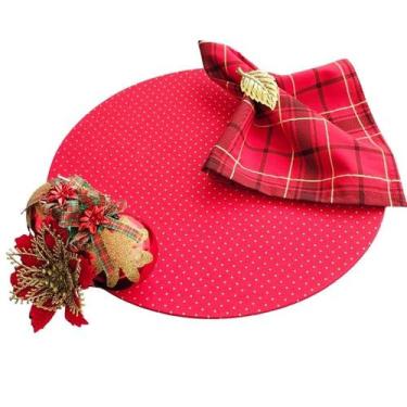 Imagem de Kit Natal: 4 Capas + Bases MDF + Guardanapos + Anéis Decorativos - Cri