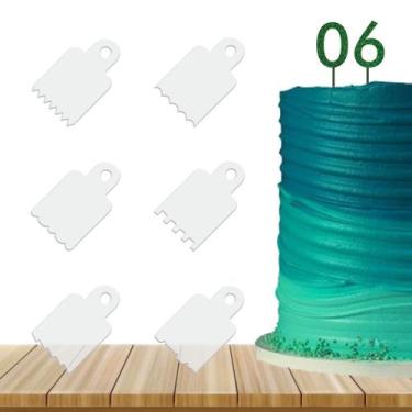 Imagem de Kit Mini Espátulas Decorativa Acrílico Para Bolo 06 Unidades - Levolpe