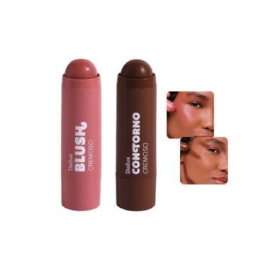 Imagem de Kit Blush e Contorno Dailus Cremoso Em Stick 2 Cores *Você Escolhe*