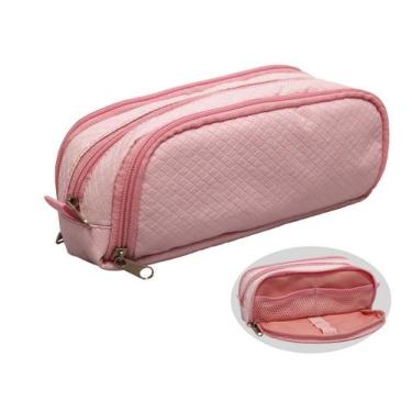 Imagem de Estojo Infantil LS Bolsas De 3 divisões Rosa com Organizador De Lápis 