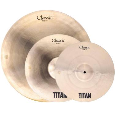 Imagem de Kit de Pratos Titan Classic TNCK450 14`` 16`` 20``