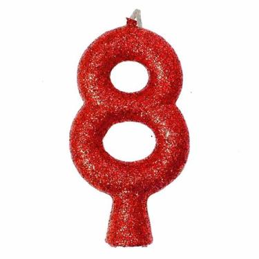 Imagem de Vela de Aniversário Puro Glitter Vermelha - Festcolor, 8