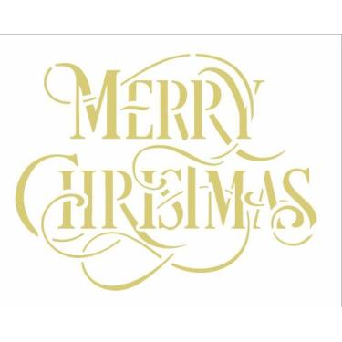 Imagem de Stencil Pintura Frase Merry Christmas 2556 20x25 Opa