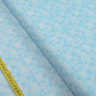 Imagem de Tecido Estampado para Patchwork - Floral Doodle : Azul Nuvem (0,50x1,4