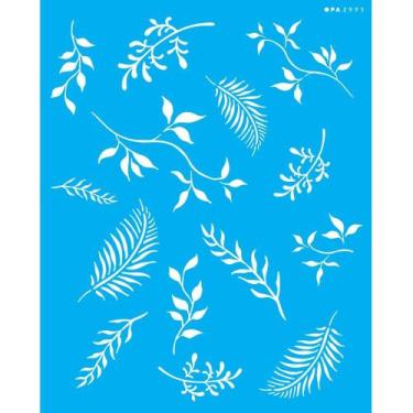 Imagem de Stencil Opa 20 x 25 cm - Folhas III - 2995 - Opa Criando Arte