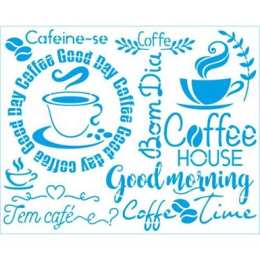 Imagem de Stencil Litoarte Rose Ferreira 20 x 25 cm - STR-250 Coffee, Good Day