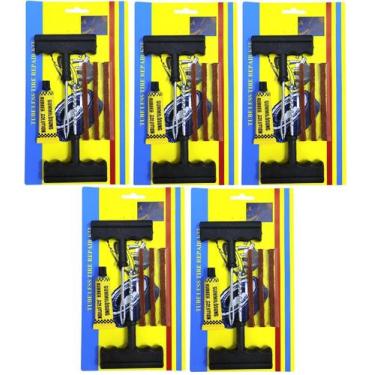 Imagem de Kit 5 Reparo de Pneu Borracheiro Automotivo Carro Moto Bike - Generic