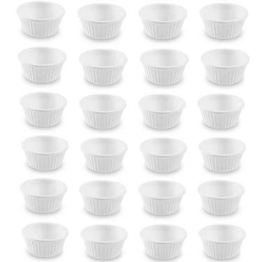 Imagem de Kit 24 Ramekins Canelado Brancos 30ml Melamina para Molhos Maionese Ka