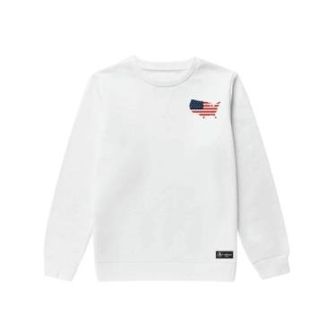 Imagem de Blusão Moletom Infantil Eua Personalizado sem Capuz gola Redonda - Cal