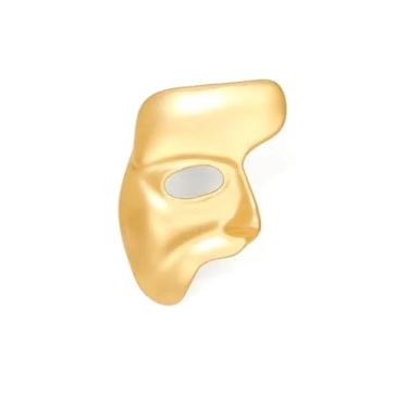 Imagem de EUDAIMIA Alfinetes de broche máscara dourada lapela vintage hijab broches para mulheres homens moda joias acessórios de decoração de roupas, Metal, Sem Pedra Preciosa