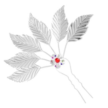 Imagem de Lureme Grampo de cabelo de folha dourada, acessório de cabelo étnico feminino com strass (hb000020-5)