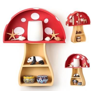 Imagem de Fungi Fun Floating Mushroom Shelf: Whimsical Wall Decor for Nursery, Bedroom, Living Room, Kitchen & Bathroom, Cottage Core Room Decor, Perfect for Christmas Decor