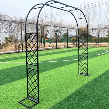 Imagem de Arco de treliça de jardim Árvore de uva de metal Arcos de rosas de aço resistente para plantas trepadeiras Arco de pérgola ao ar livre 10,8 pés 12,1 pés 8,5 pés 5,9 pés de largura, preto, 31
