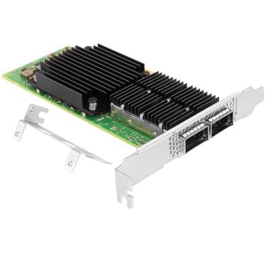 Imagem de Euqvos Placa de rede de 100 Gb para chipset Mellanox MCX556A ConnectX-5, VPI EDR InfiniBand 100GbE Dual Port QSFP28, PCIe4.0 x16 InfiniBand/placa adaptador Ethernet suporta Windows Server/Linux/VMware