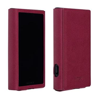 Imagem de MITER CASE Compatível com Sony Walkman NW-A307 A306 A303 A300, capa feita à mão Itália PU para A300 cor vinho