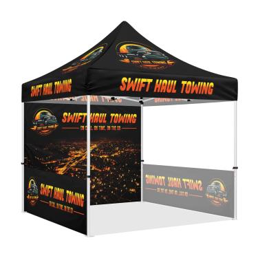 Imagem de ABLEM8CANOPY Barraca personalizada 25,4 x 25,4 cm com logotipo, tenda de dossel pop-up personalizada com paredes opcionais para eventos de negócios, feiras, feiras comerciais, mercado de fazendeiros, bolsa de rolo incluída (carregamento)